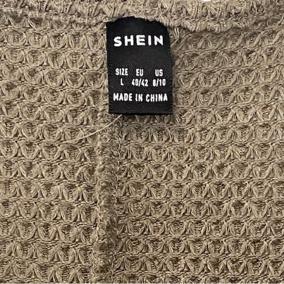 SHEIN Solid Drawstring Ruched Front Crop Top Olive Green Size Large - Picture 6 of 11